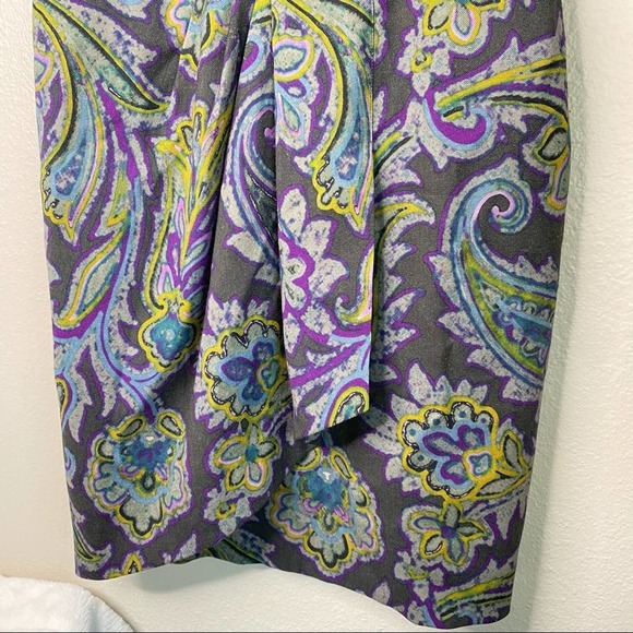 Etro Wool Paisley & Floral V-Neck Sleeveless Sheath Dress - Picture 6 of 7